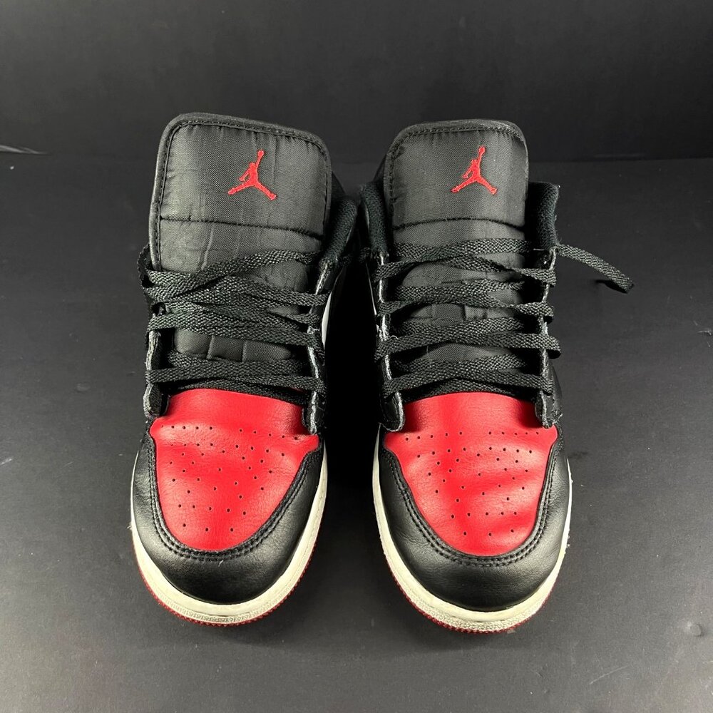 Nike Air Jordan 1 Low Black/Red/White Sneakers Size 7Y Basketball Shoes - Picture 5 of 7